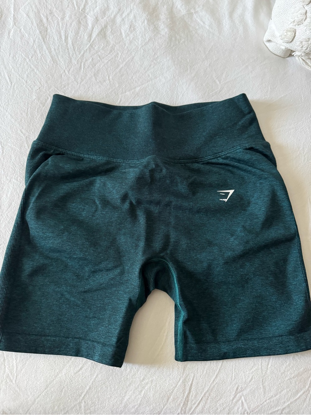 Gymshark High-Waist Seamless Bike Shorts — Teal Green